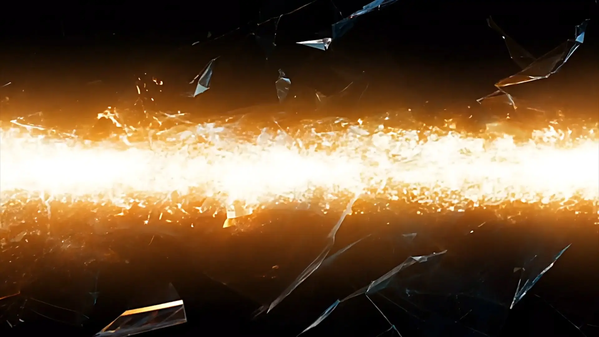 Shattered Glass and Fire Transition for Dramatic Title Animation